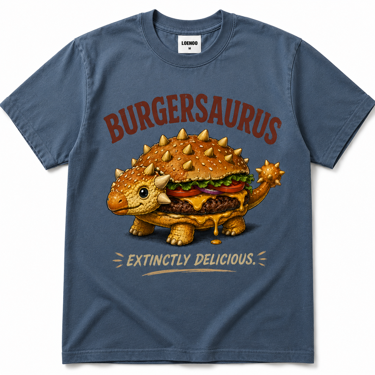 Burgersaurus Funny Dinosaur Burger Graphic T-Shirt