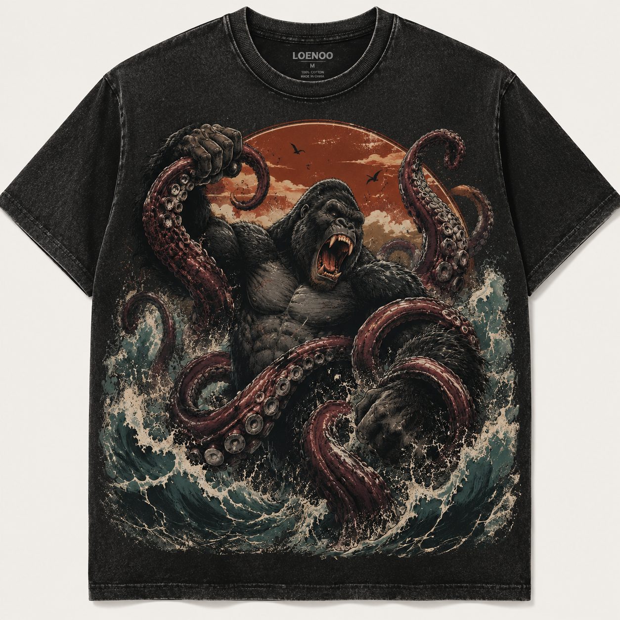 Deep Sea Titan Clash Vintage Graphic Tee