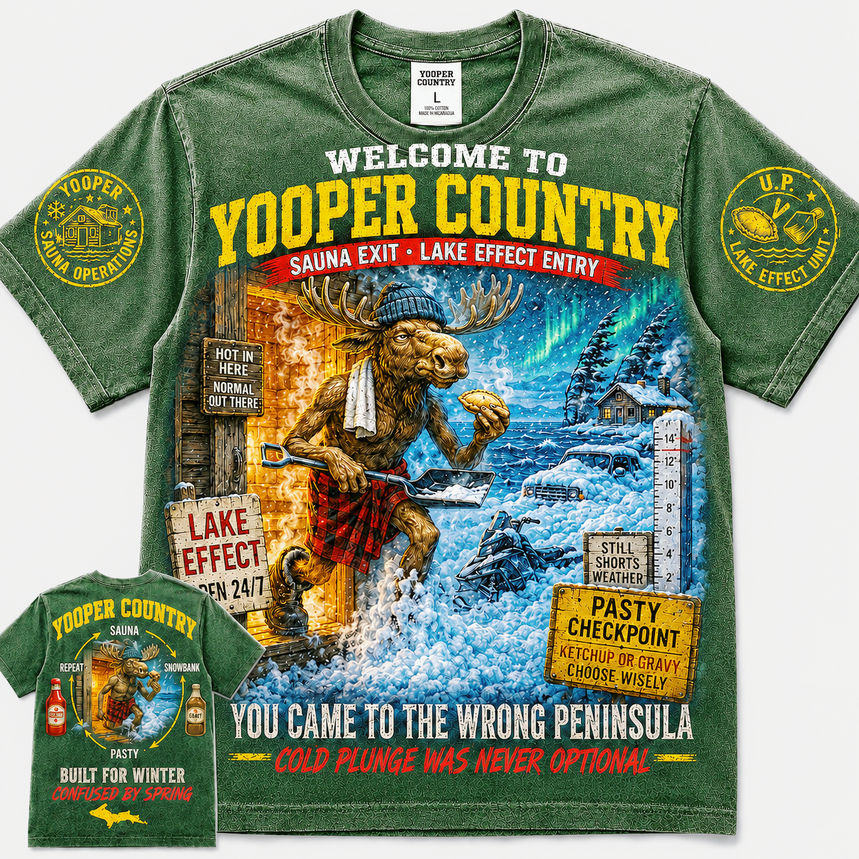 Yooper Country Wrong Peninsula Ostrich T-Shirt
