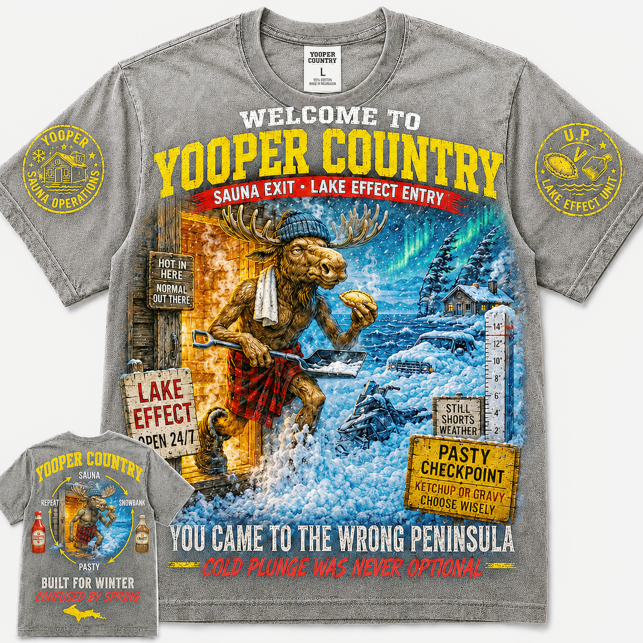 Yooper Country Wrong Peninsula Ostrich T-Shirt