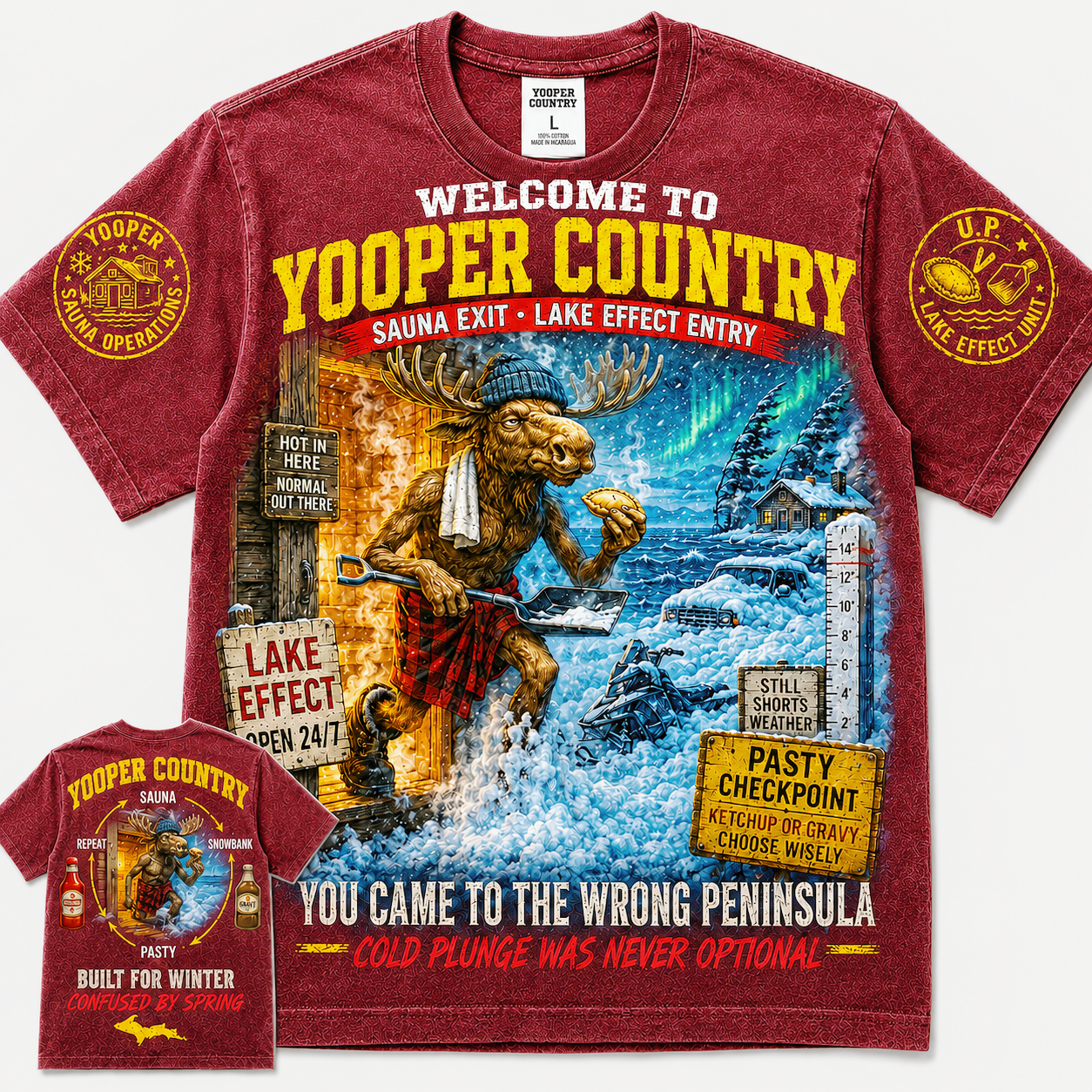 Yooper Country Wrong Peninsula Ostrich T-Shirt