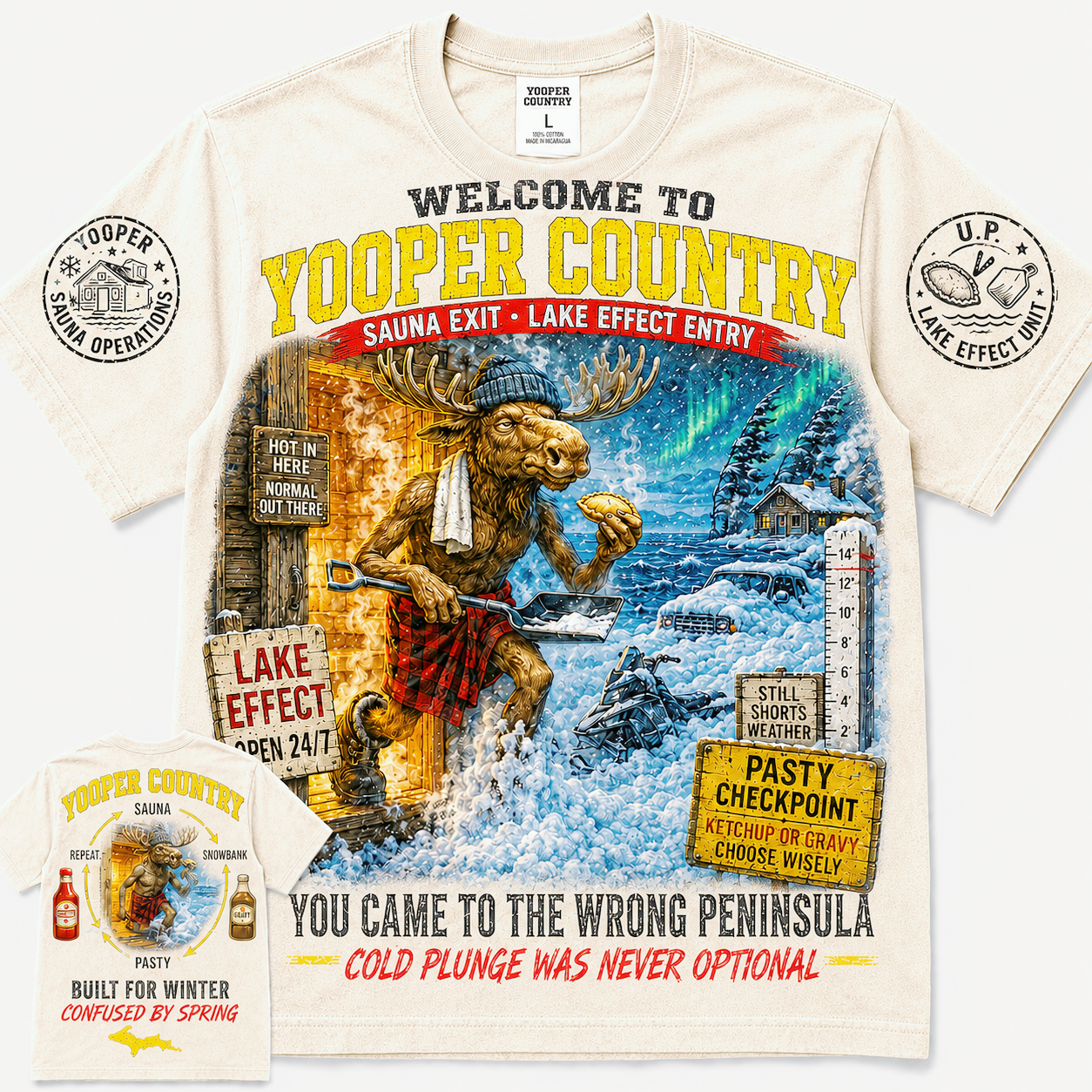 Yooper Country Wrong Peninsula Ostrich T-Shirt