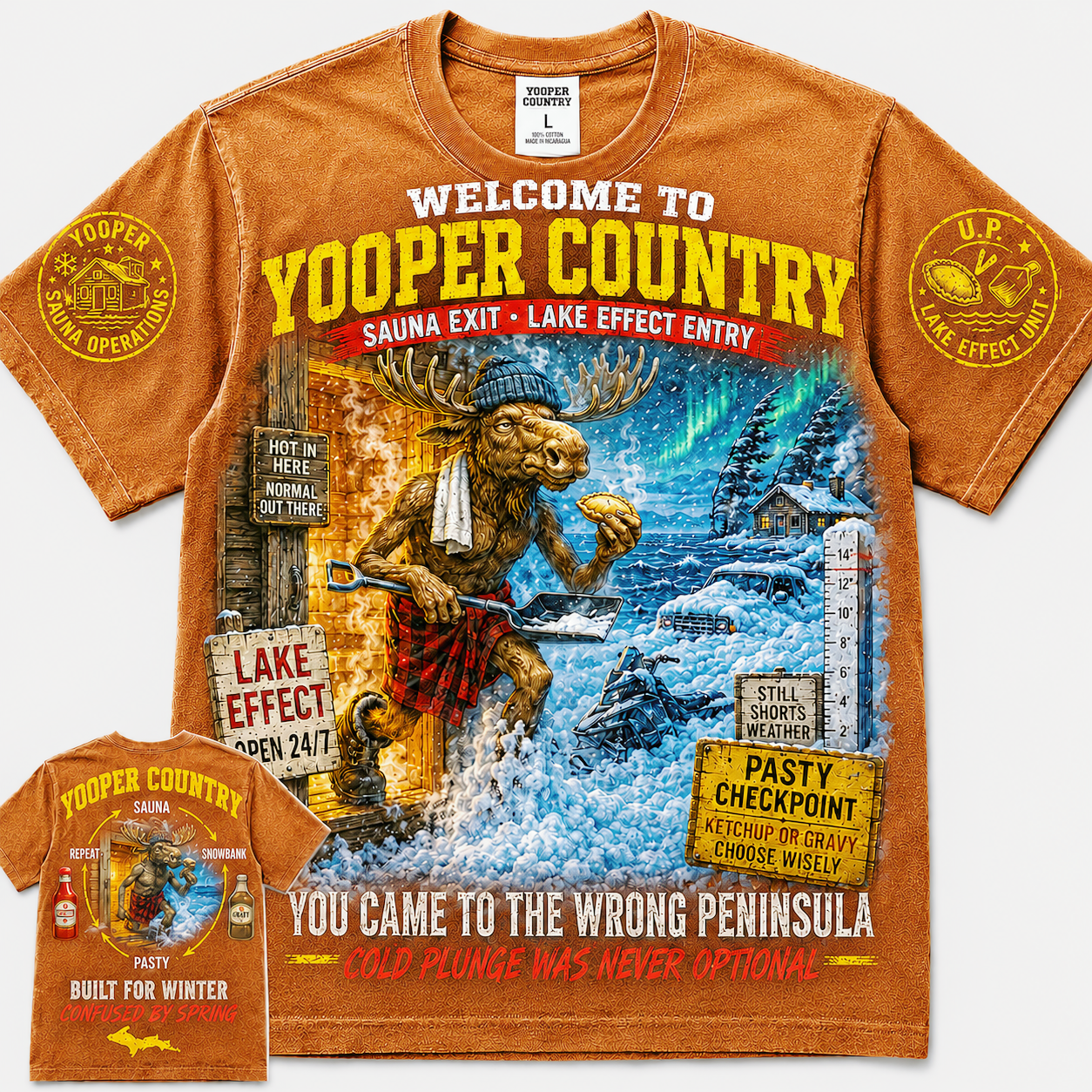 Yooper Country Wrong Peninsula Ostrich T-Shirt