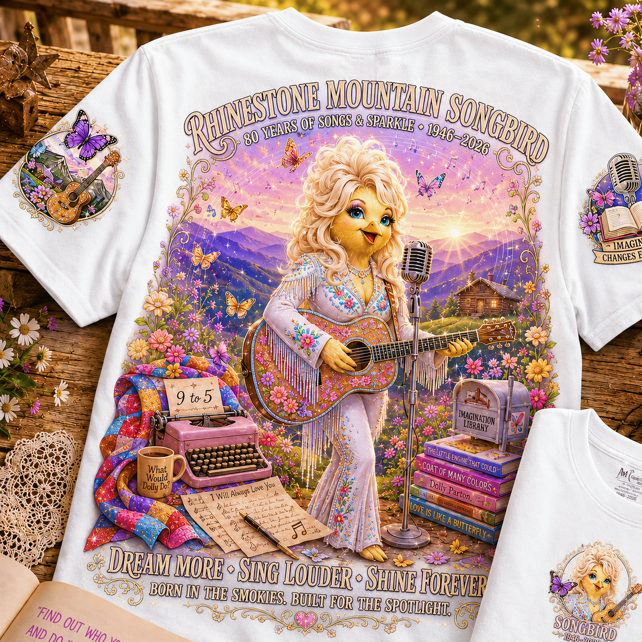 Rhinestone Mountain Songbird Dream More T-Shirt
