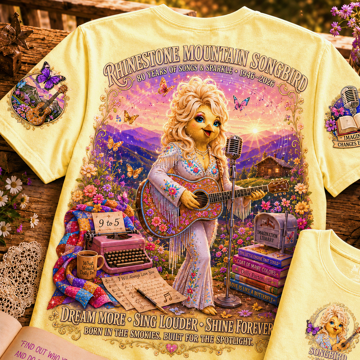 Rhinestone Mountain Songbird Dream More T-Shirt