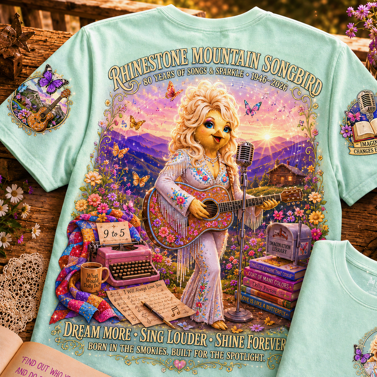 Rhinestone Mountain Songbird Dream More T-Shirt
