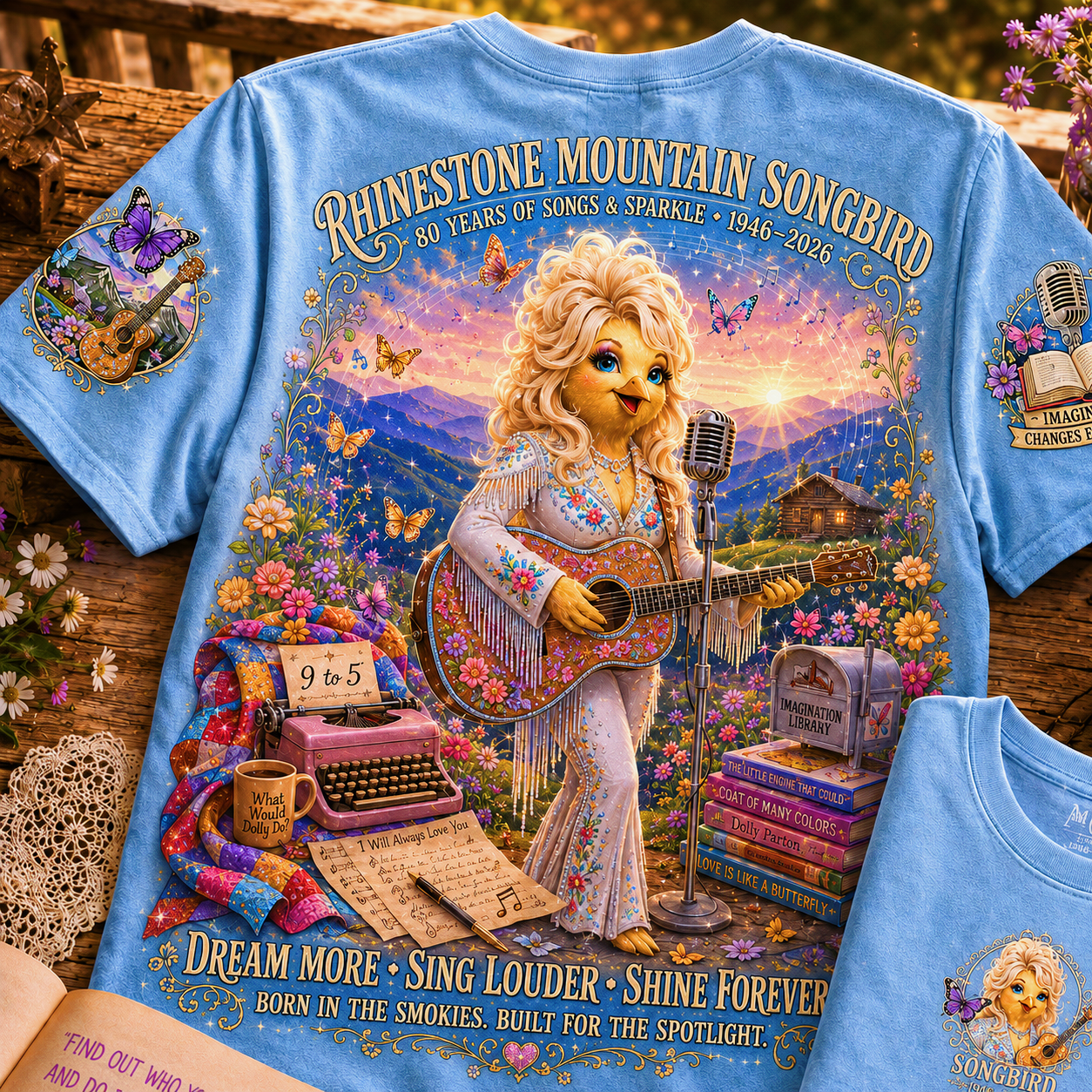 Rhinestone Mountain Songbird Dream More T-Shirt