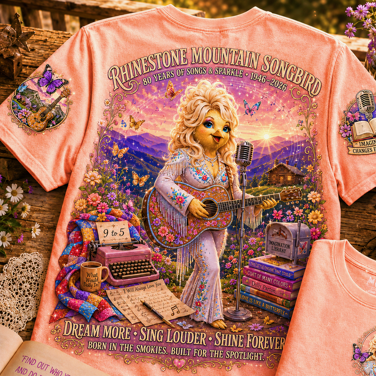 Rhinestone Mountain Songbird Dream More T-Shirt