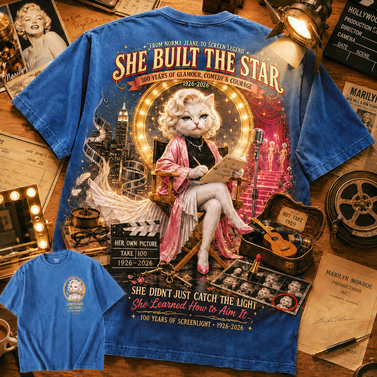 She Built The Star Hollywood Cat T-Shirt
