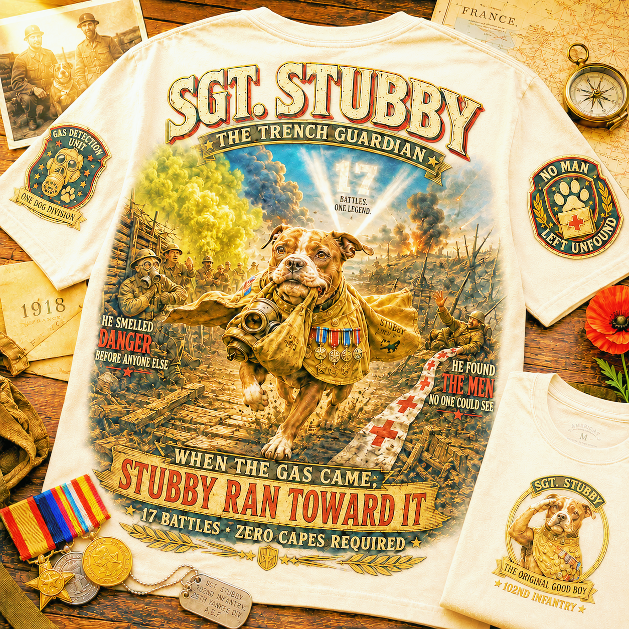 Sgt Stubby Trench Guardian Dog T-Shirt