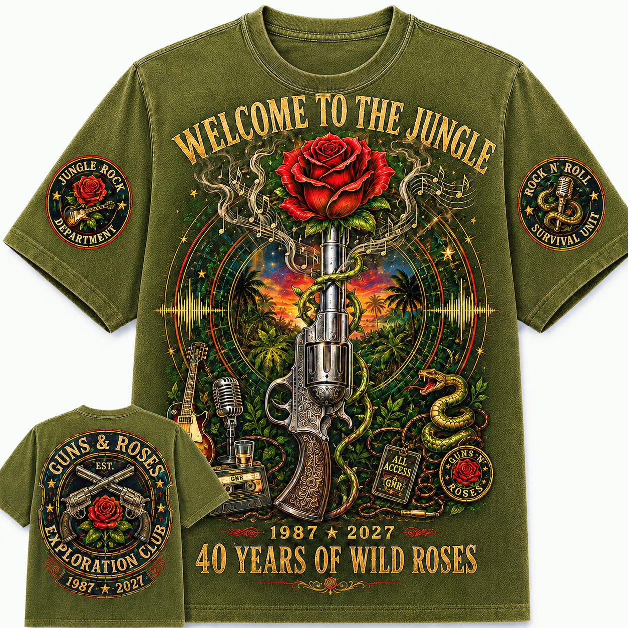 Welcome to the Jungle 40th Anniversary Rock T-Shirt