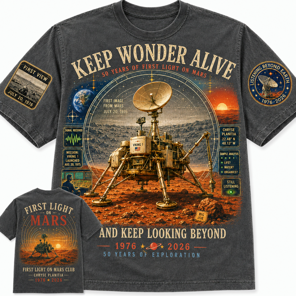 First Light on Mars 50th Anniversary T-Shirt