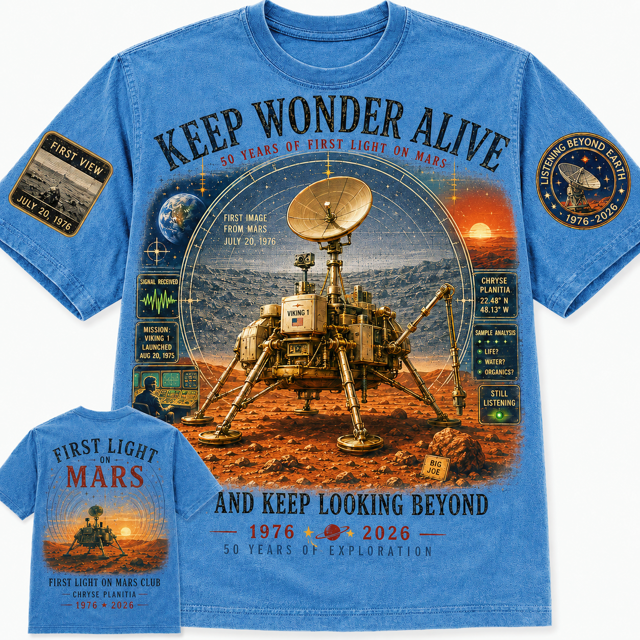 First Light on Mars 50th Anniversary T-Shirt
