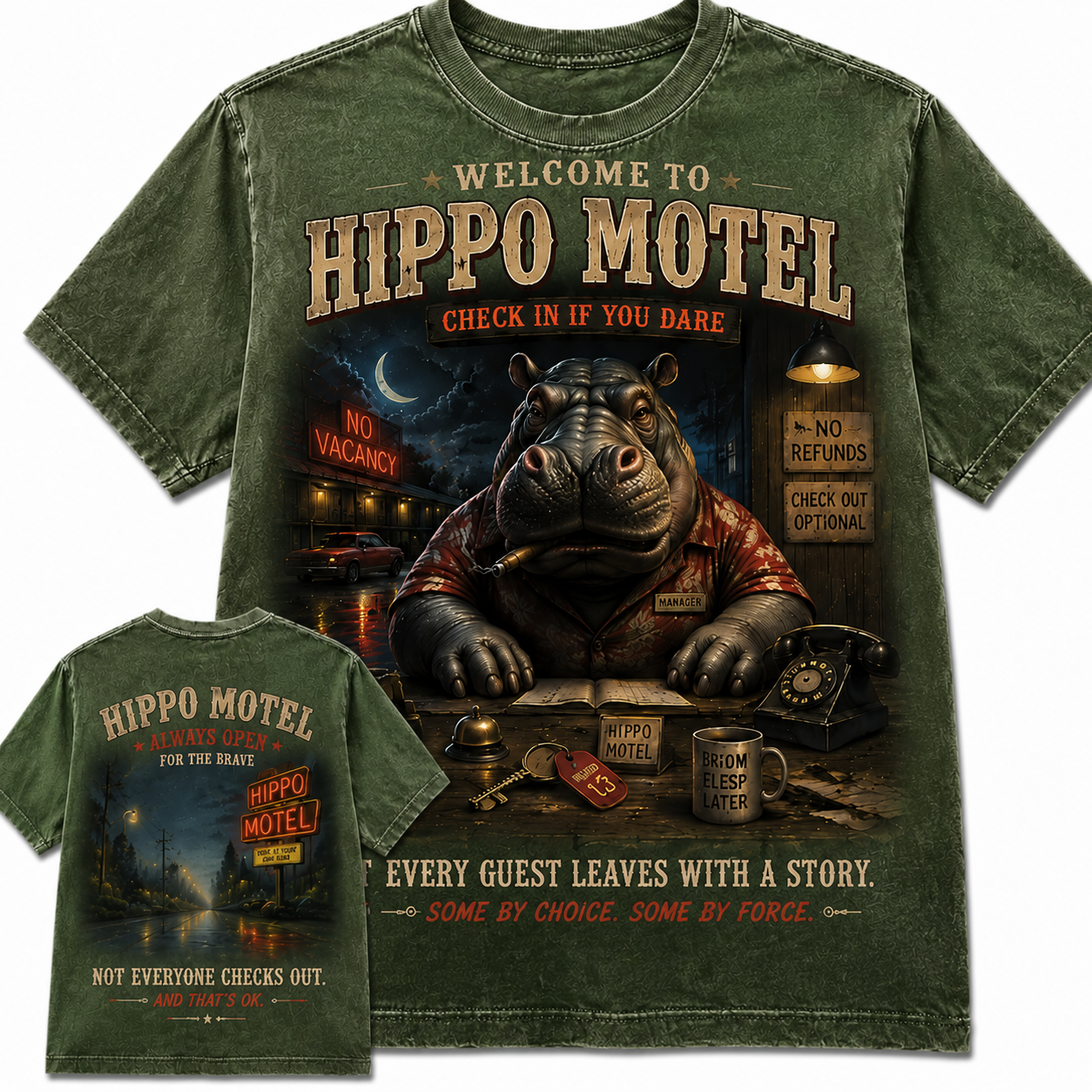 Welcome to Hippo Motel Vintage Graphic Tee