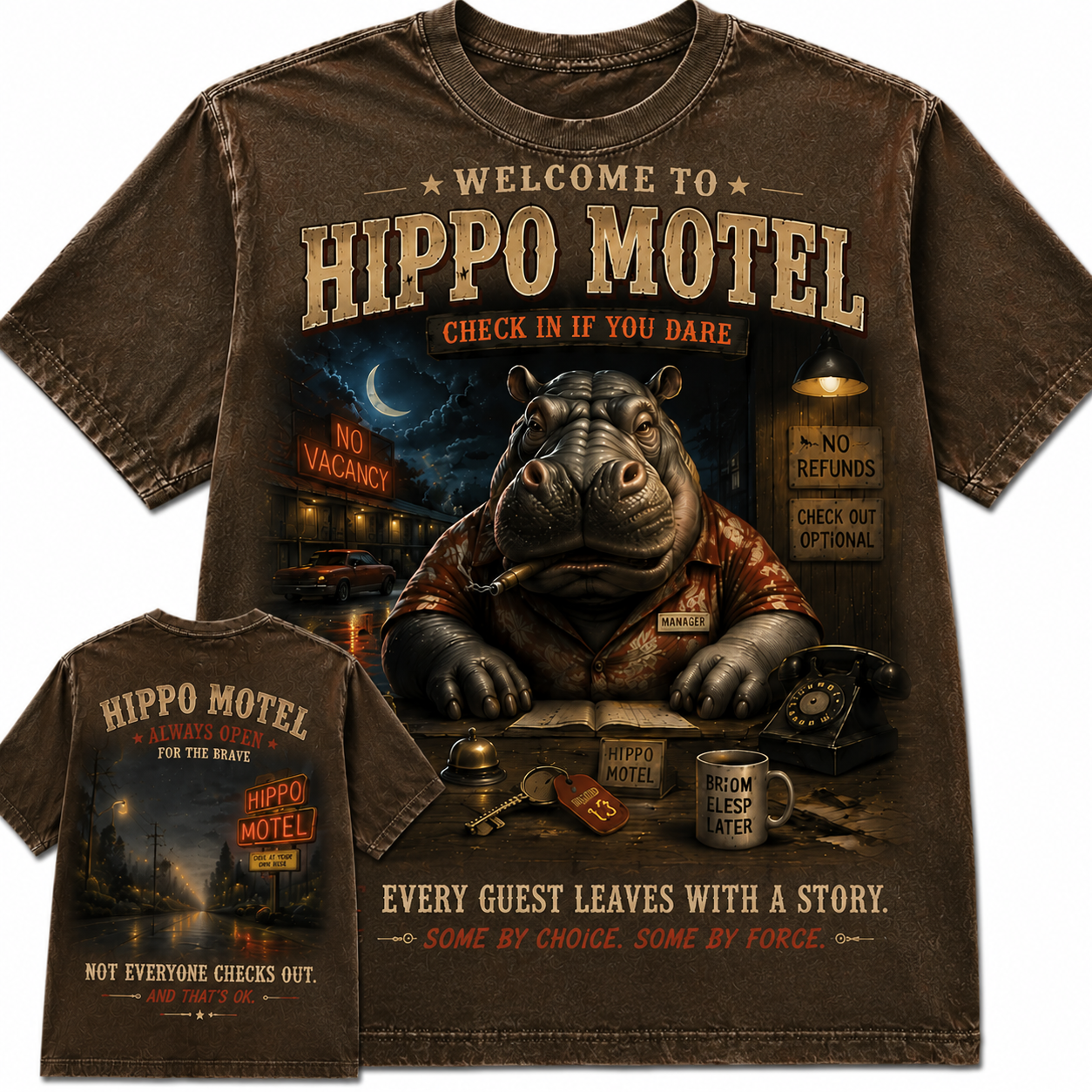Welcome to Hippo Motel Vintage Graphic Tee