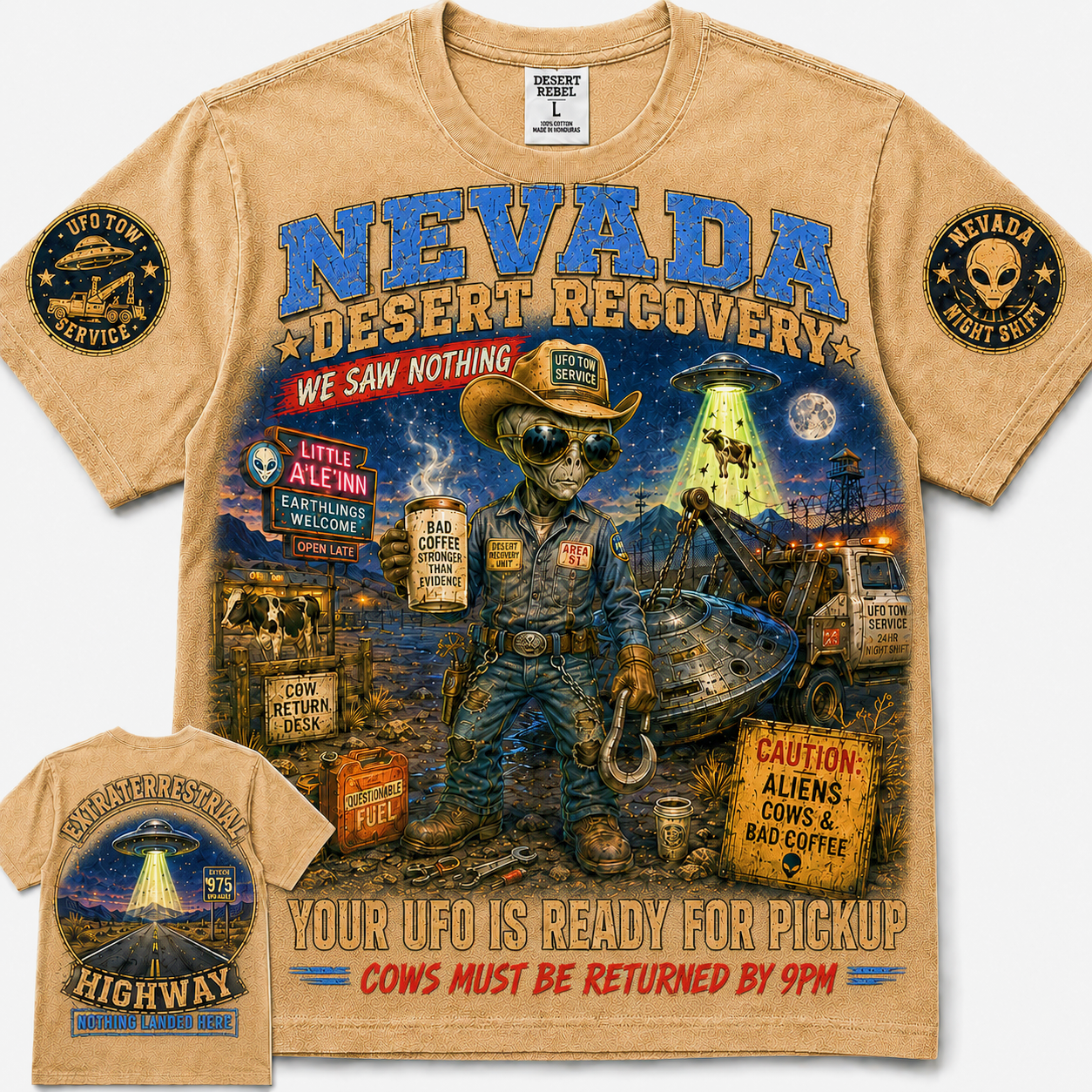 Nevada Desert Recovery Alien T-Shirt