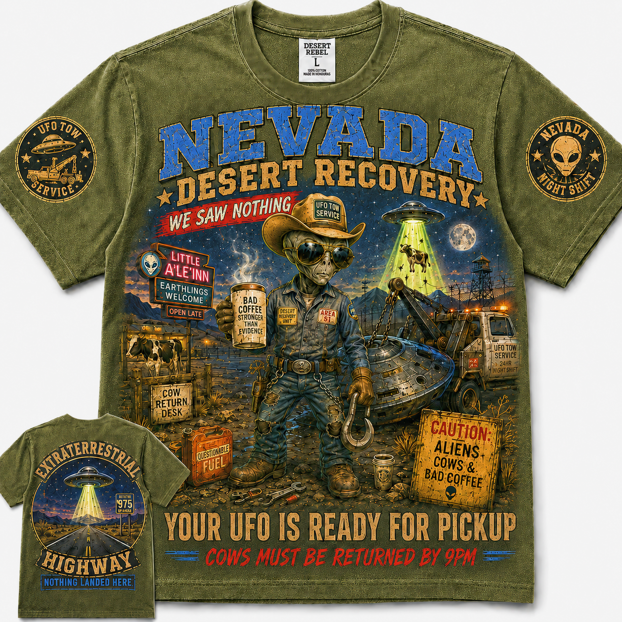 Nevada Desert Recovery Alien T-Shirt