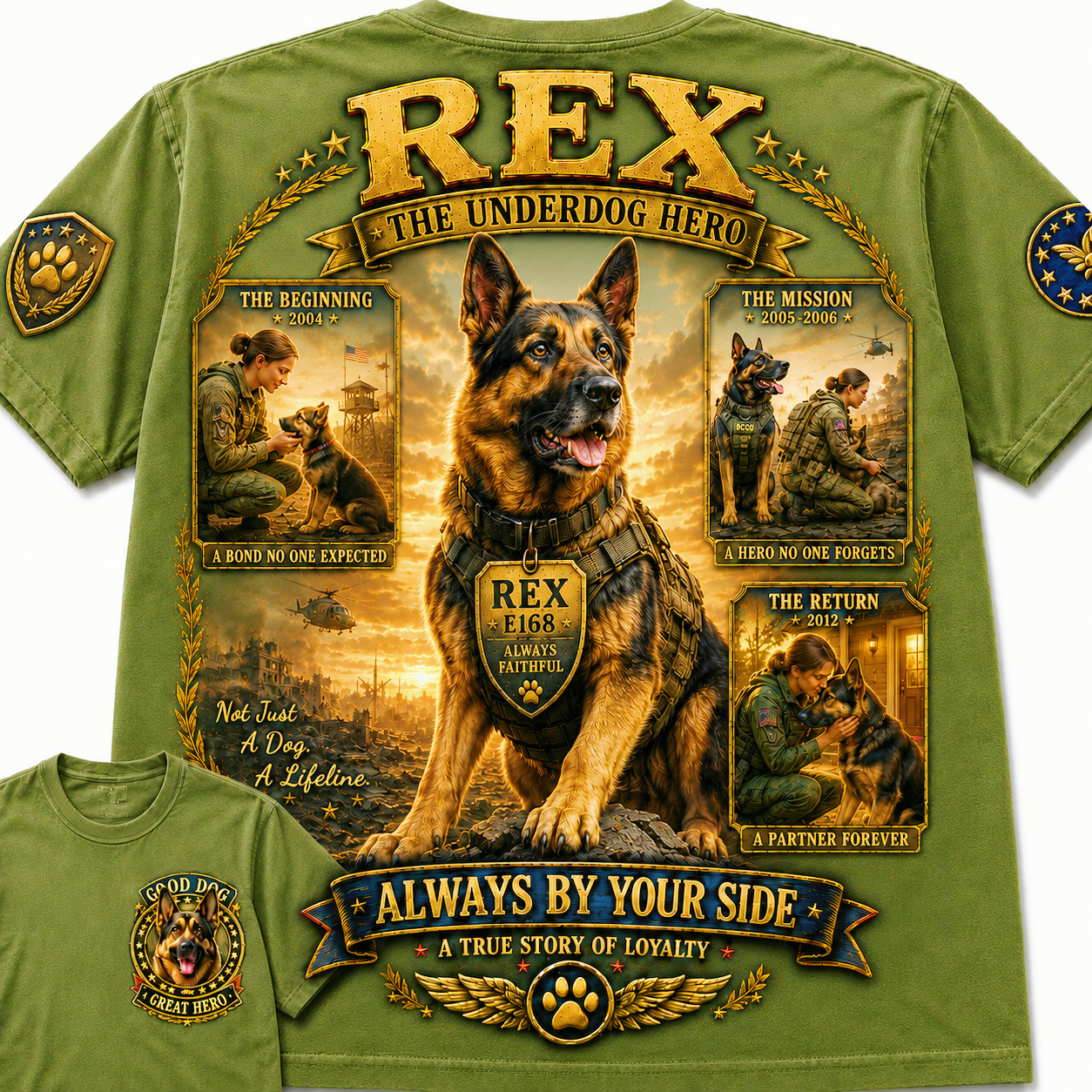 Rex Always by Your Side Military Dog T-Shirt