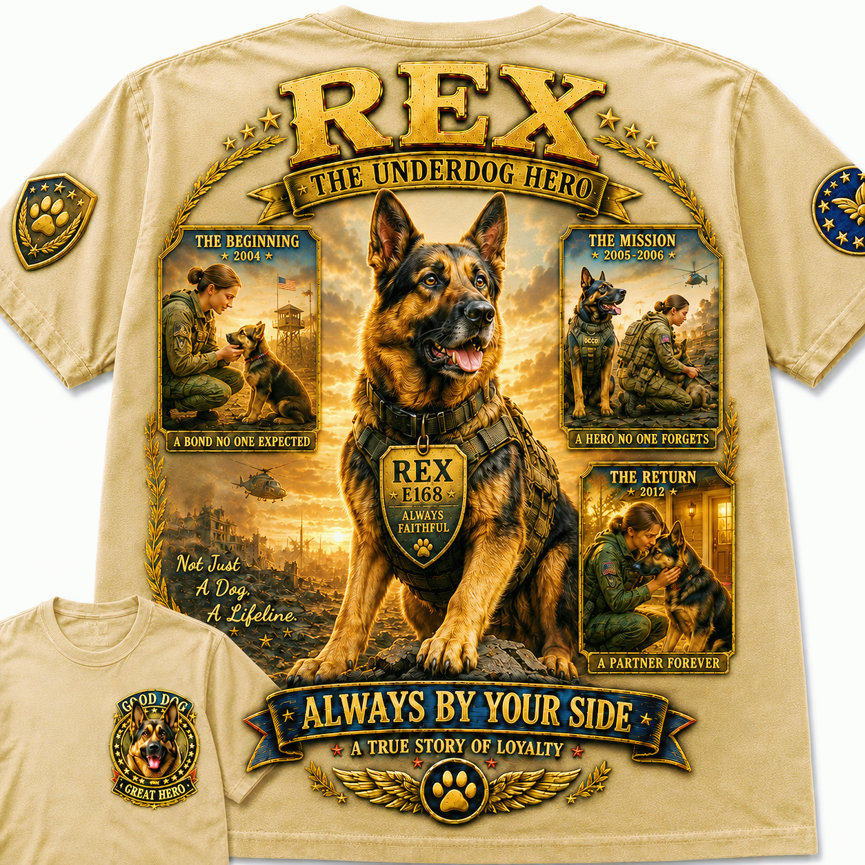 Rex Always by Your Side Military Dog T-Shirt