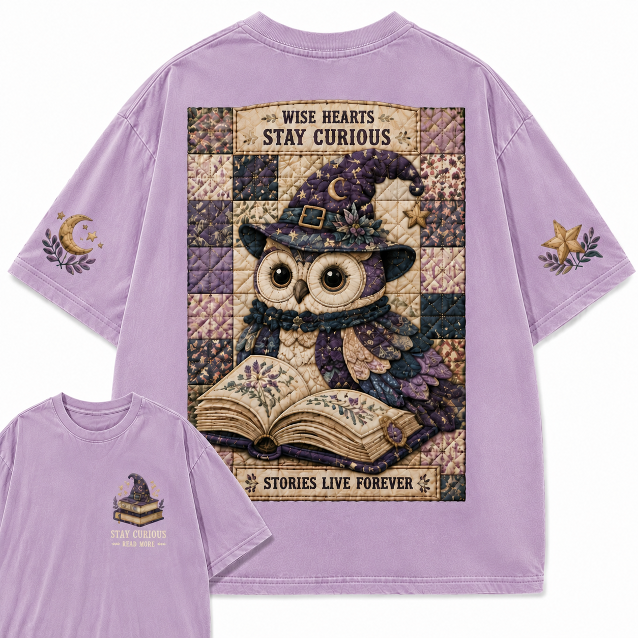 Wise Owl Storybook Patchwork Tee