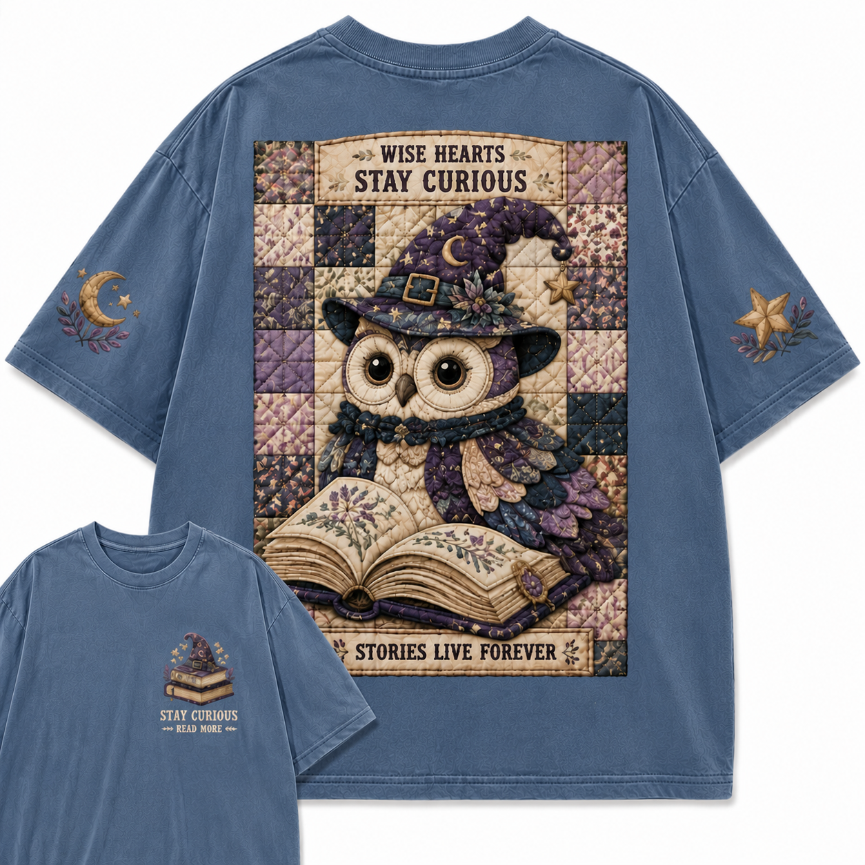 Wise Owl Storybook Patchwork Tee