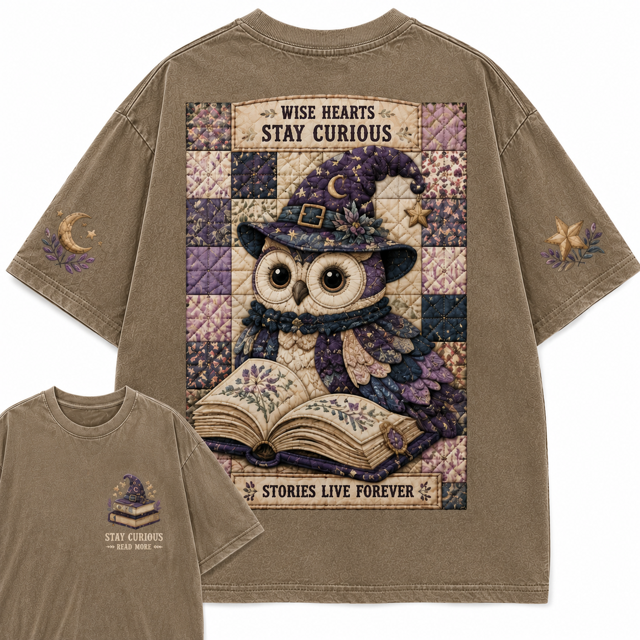 Wise Owl Storybook Patchwork Tee