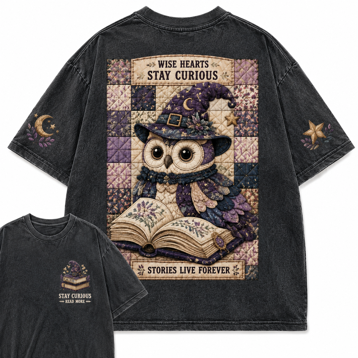 Wise Owl Storybook Patchwork Tee