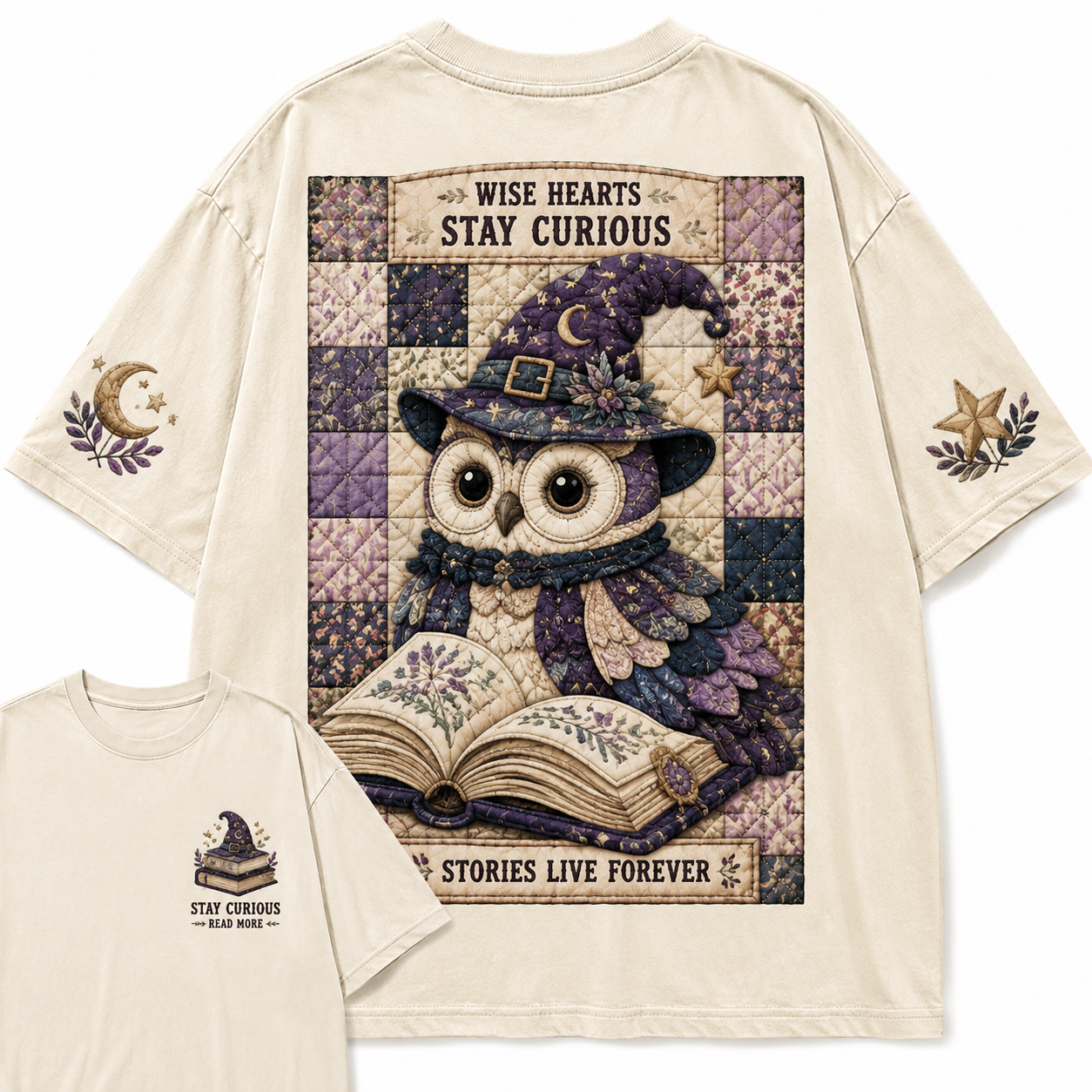 Wise Owl Storybook Patchwork Tee