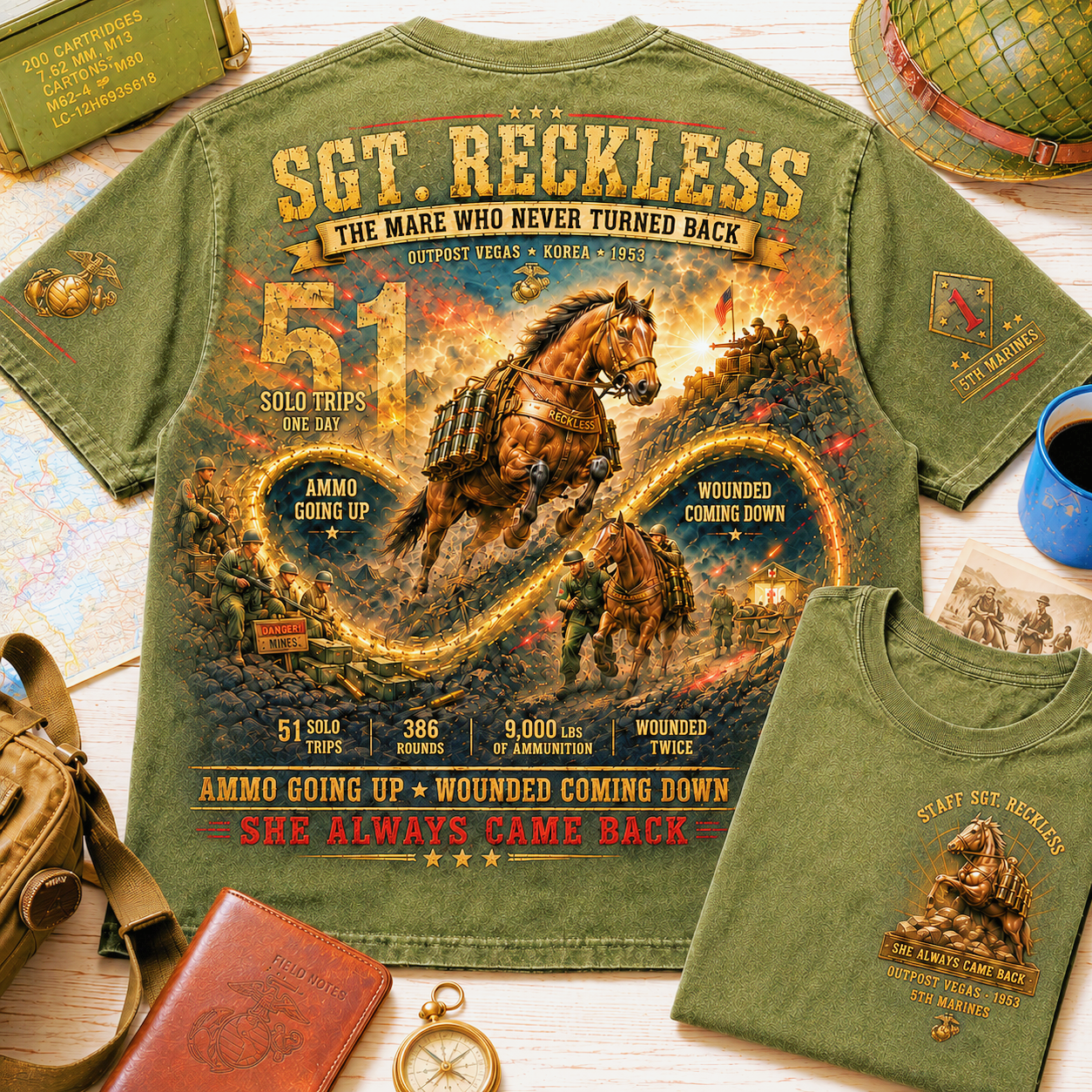 Sgt. Reckless Never Turned Back T-Shirt
