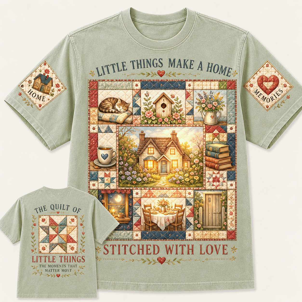 Little Things Make a Home Quilt T-Shirt