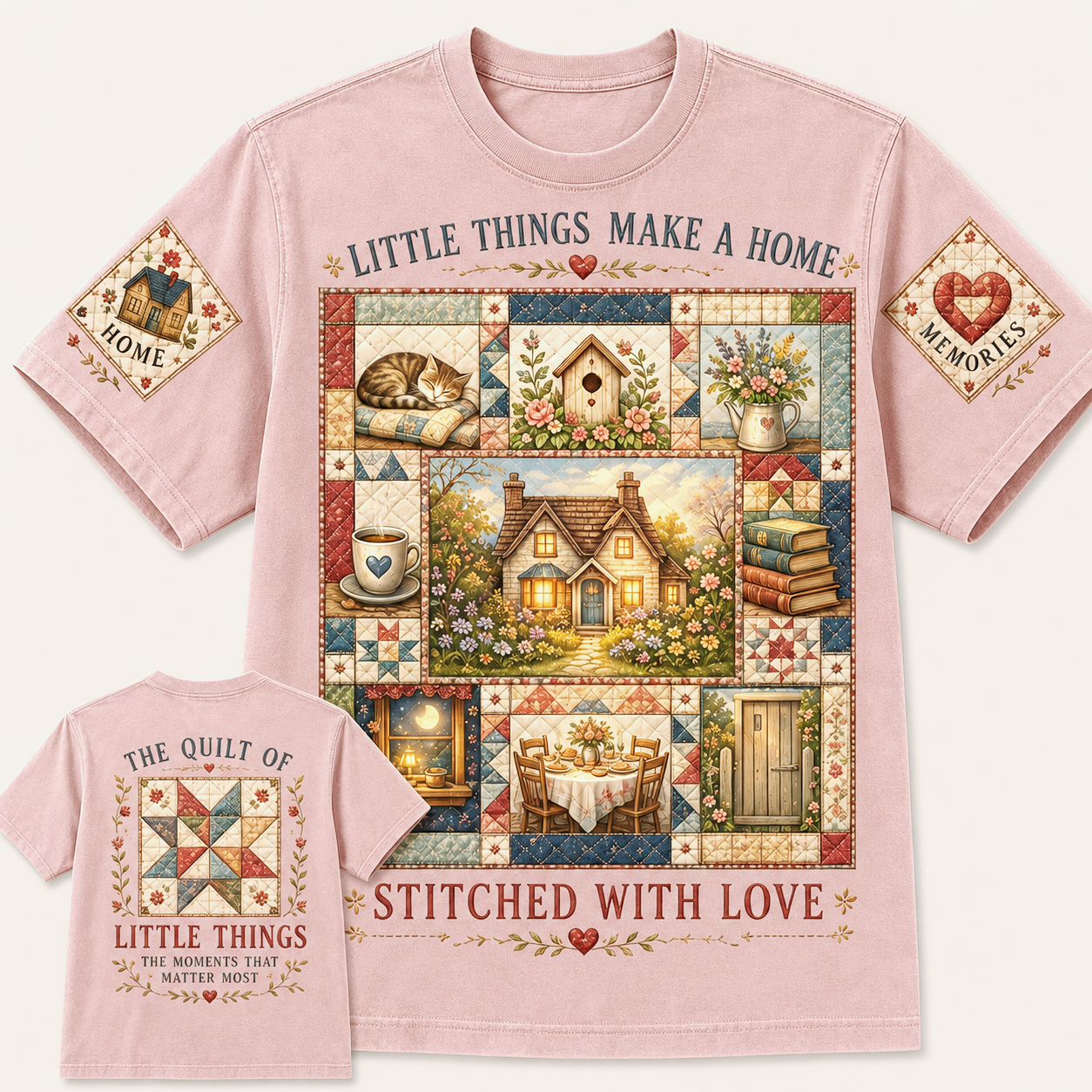 Little Things Make a Home Quilt T-Shirt