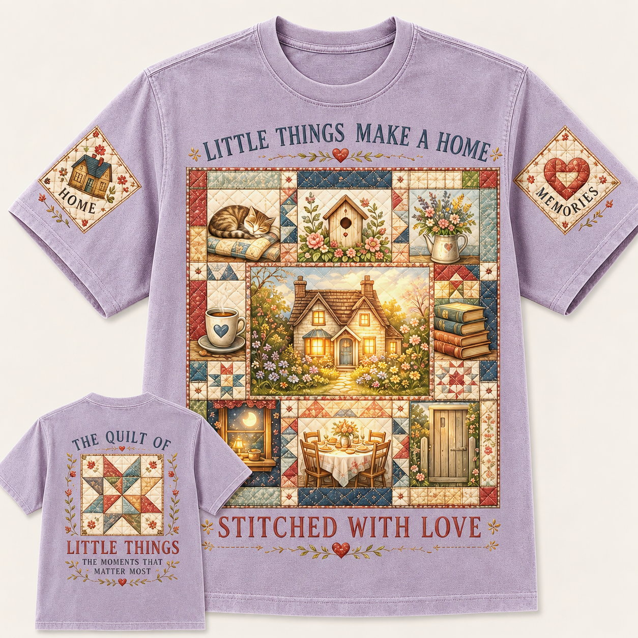 Little Things Make a Home Quilt T-Shirt