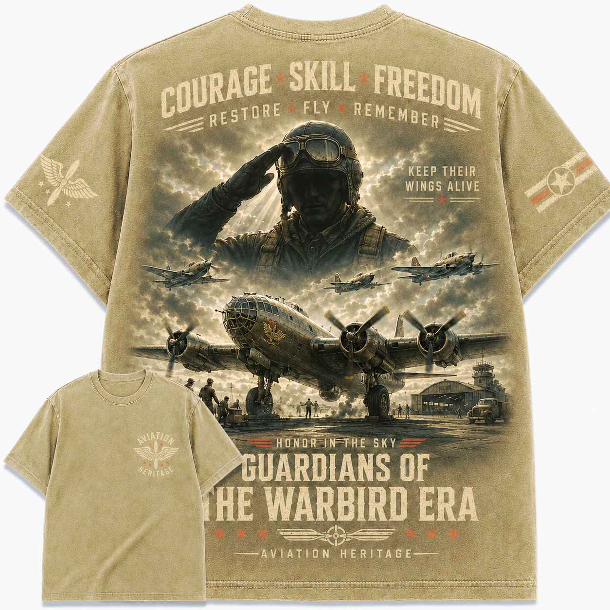 Guardians of the Warbird Era Aviation Heritage T-Shirt
