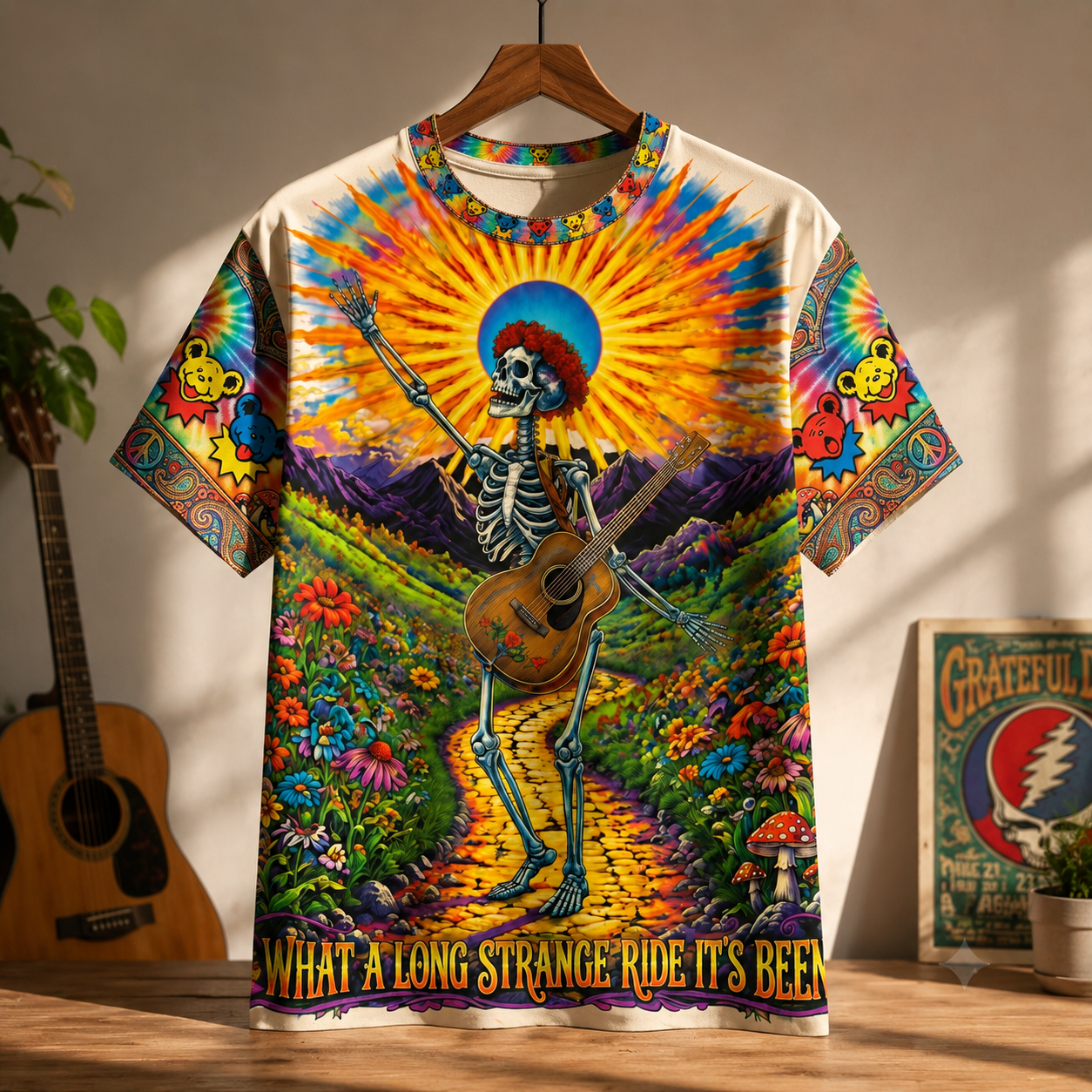 Grateful Dead Skeleton Psychedelic Tee