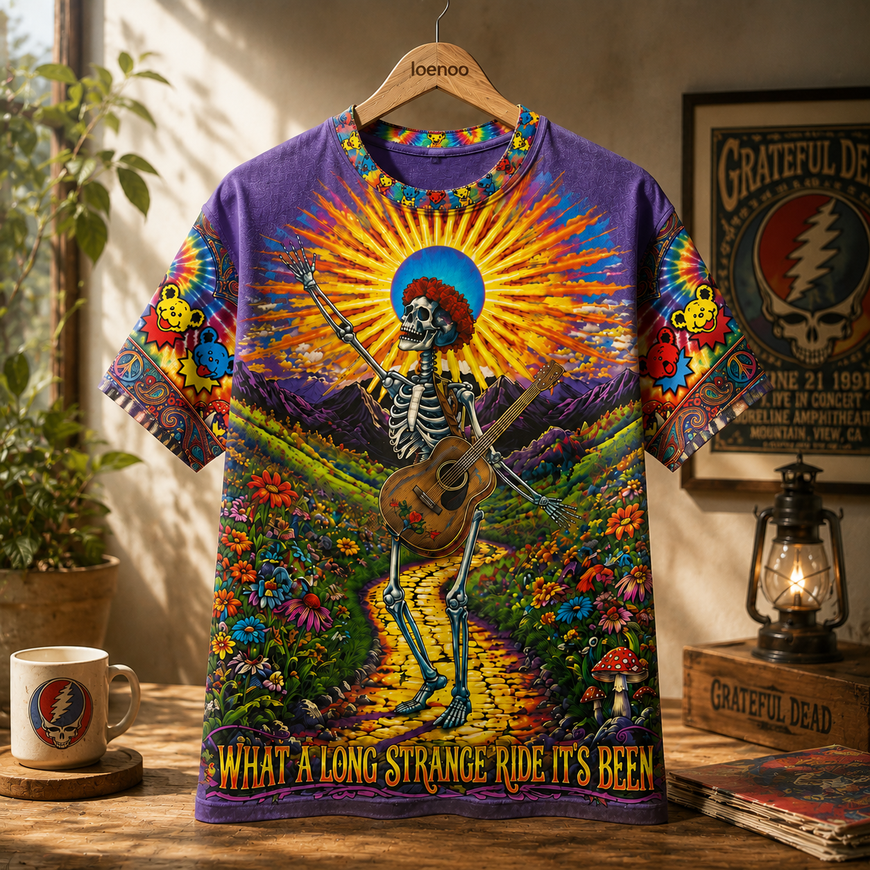 Grateful Dead Skeleton Psychedelic Tee