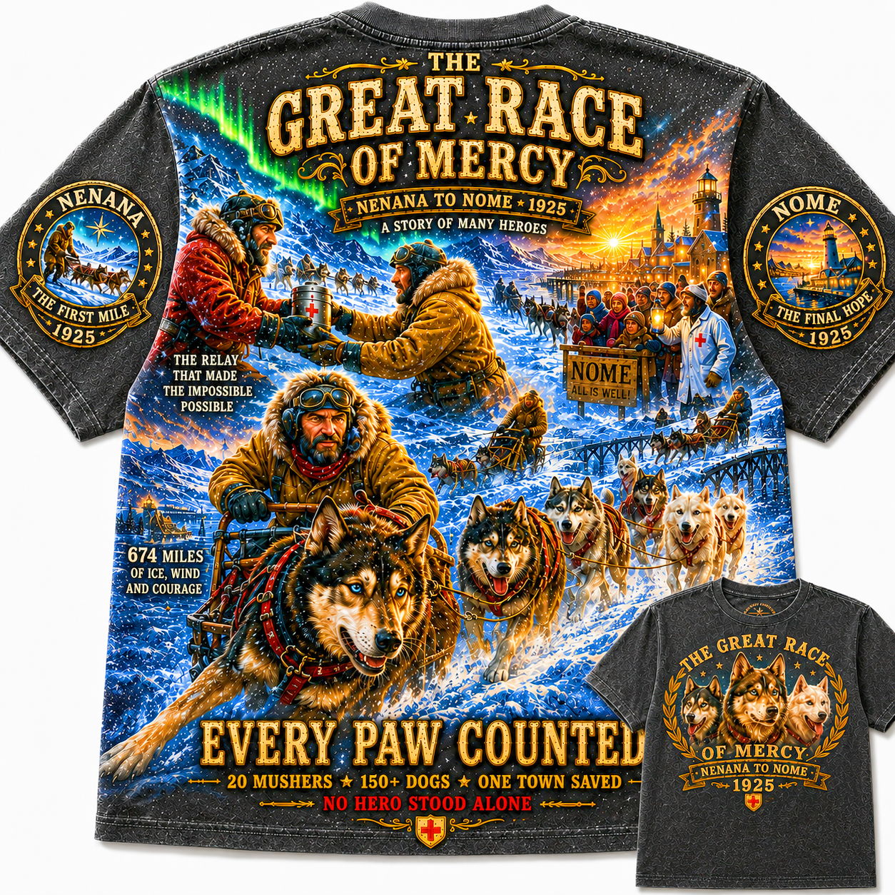 Great Race of Mercy 1925 Sled Dog Relay T-Shirt