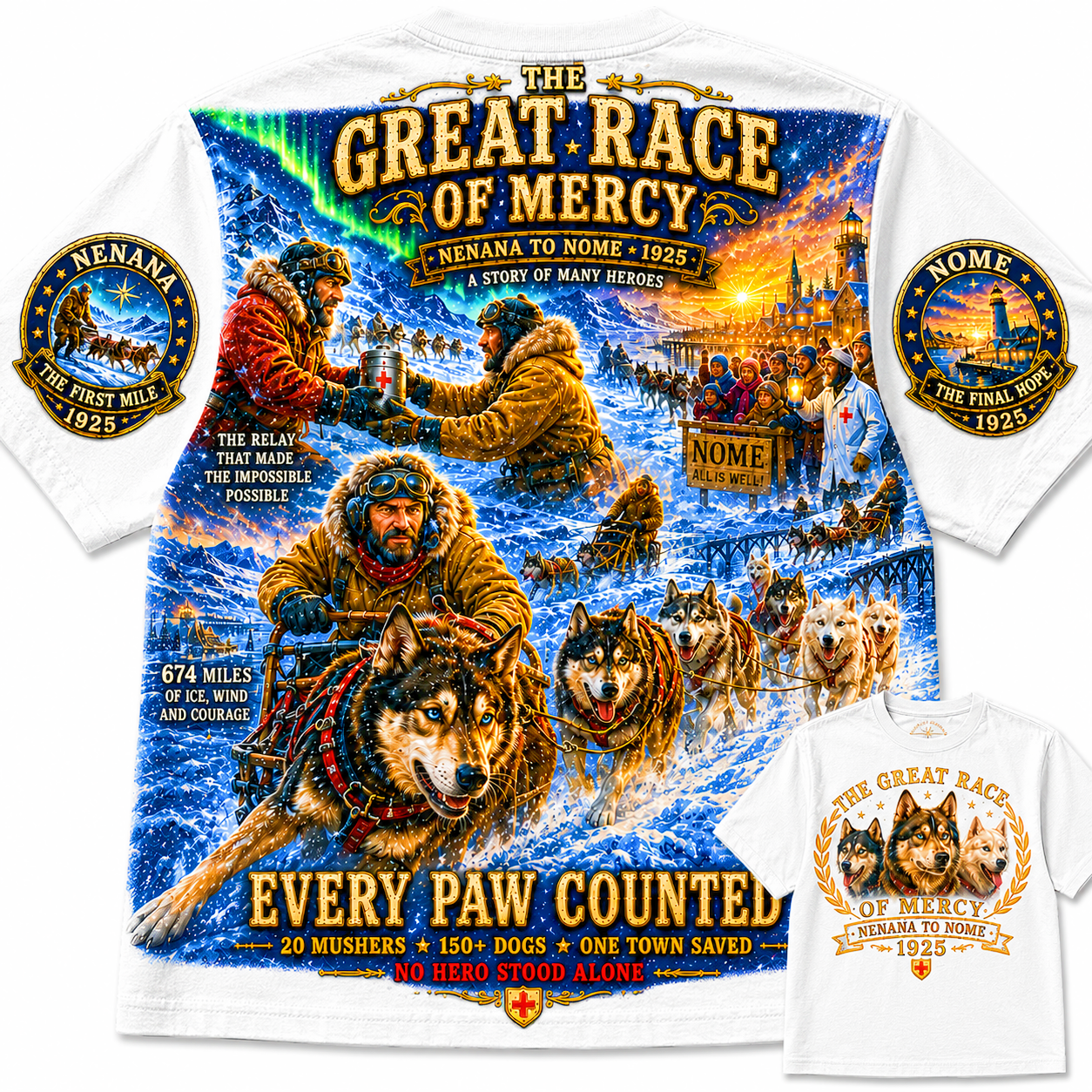 Great Race of Mercy 1925 Sled Dog Relay T-Shirt
