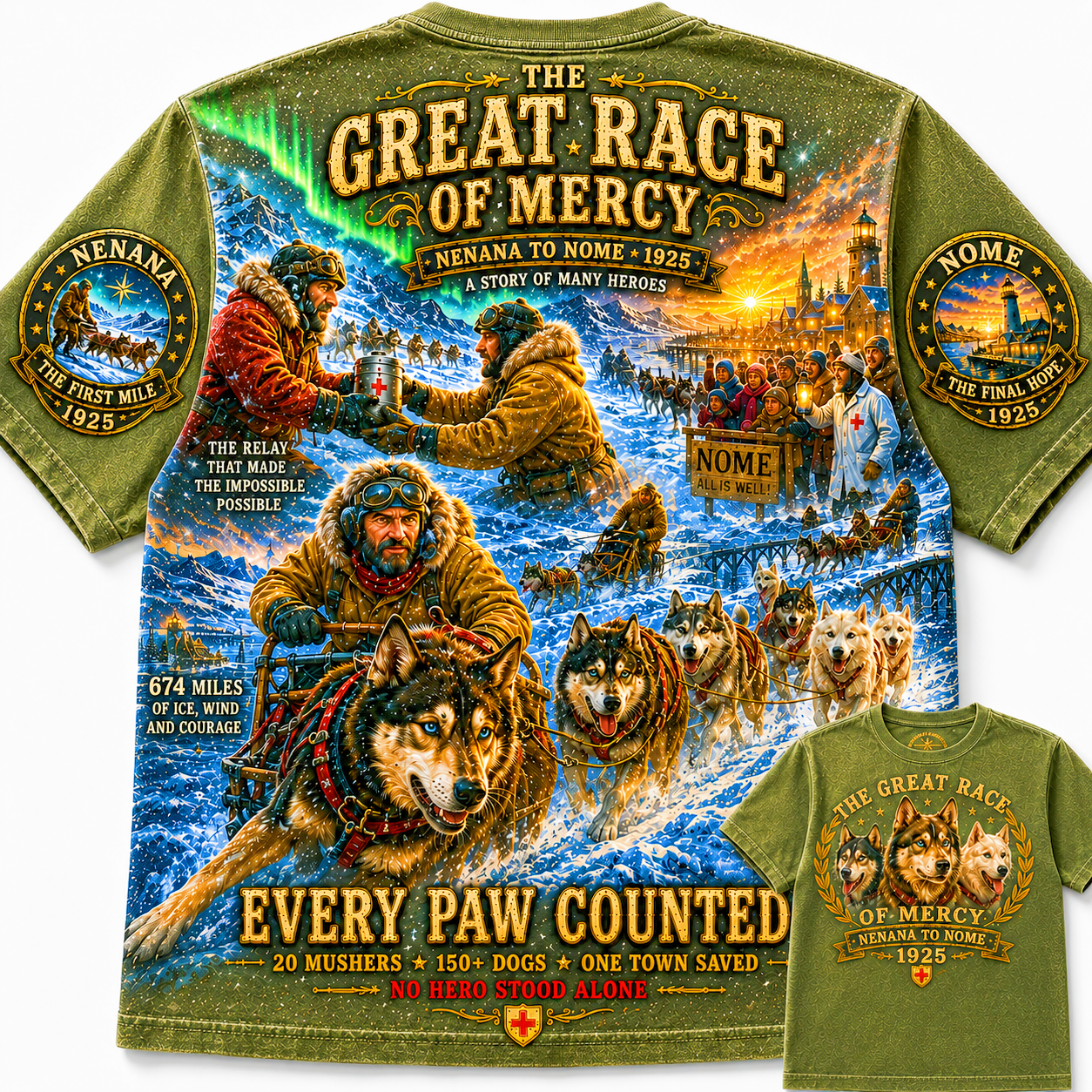 Great Race of Mercy 1925 Sled Dog Relay T-Shirt