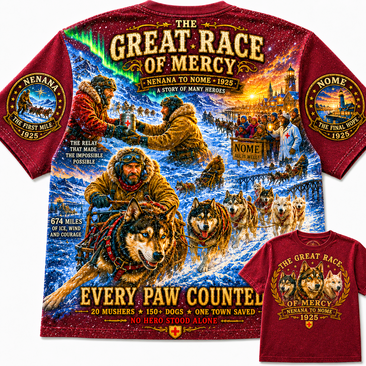 Great Race of Mercy 1925 Sled Dog Relay T-Shirt