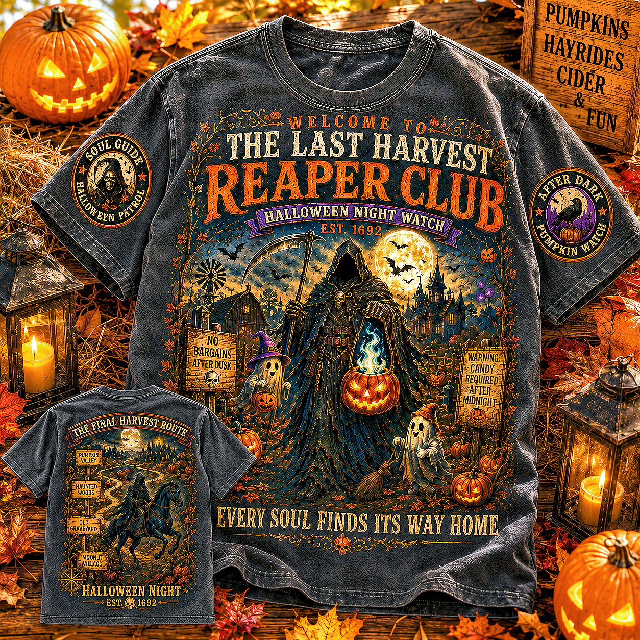 Last Harvest Reaper Club Halloween T-Shirt