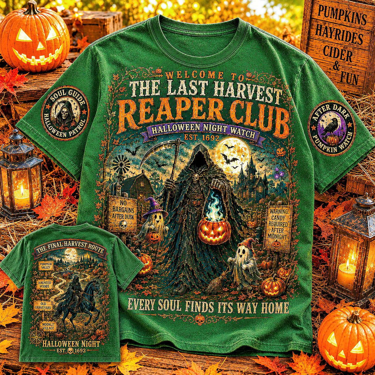 Last Harvest Reaper Club Halloween T-Shirt