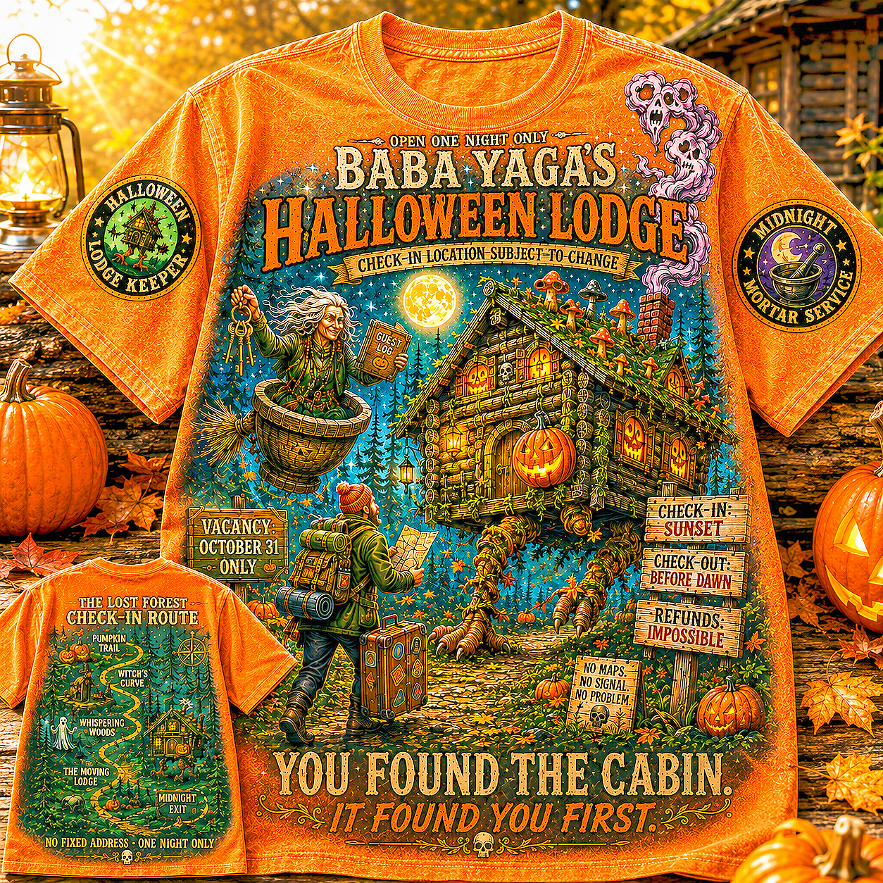 Baba Yaga Halloween Lodge T-Shirt