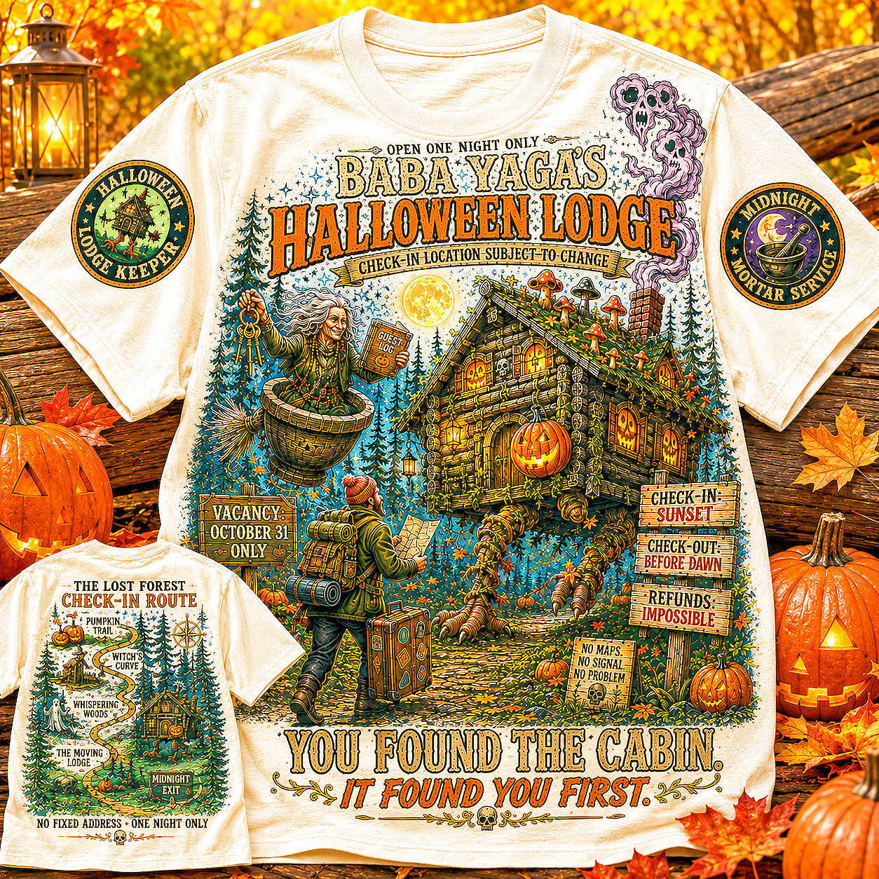 Baba Yaga Halloween Lodge T-Shirt