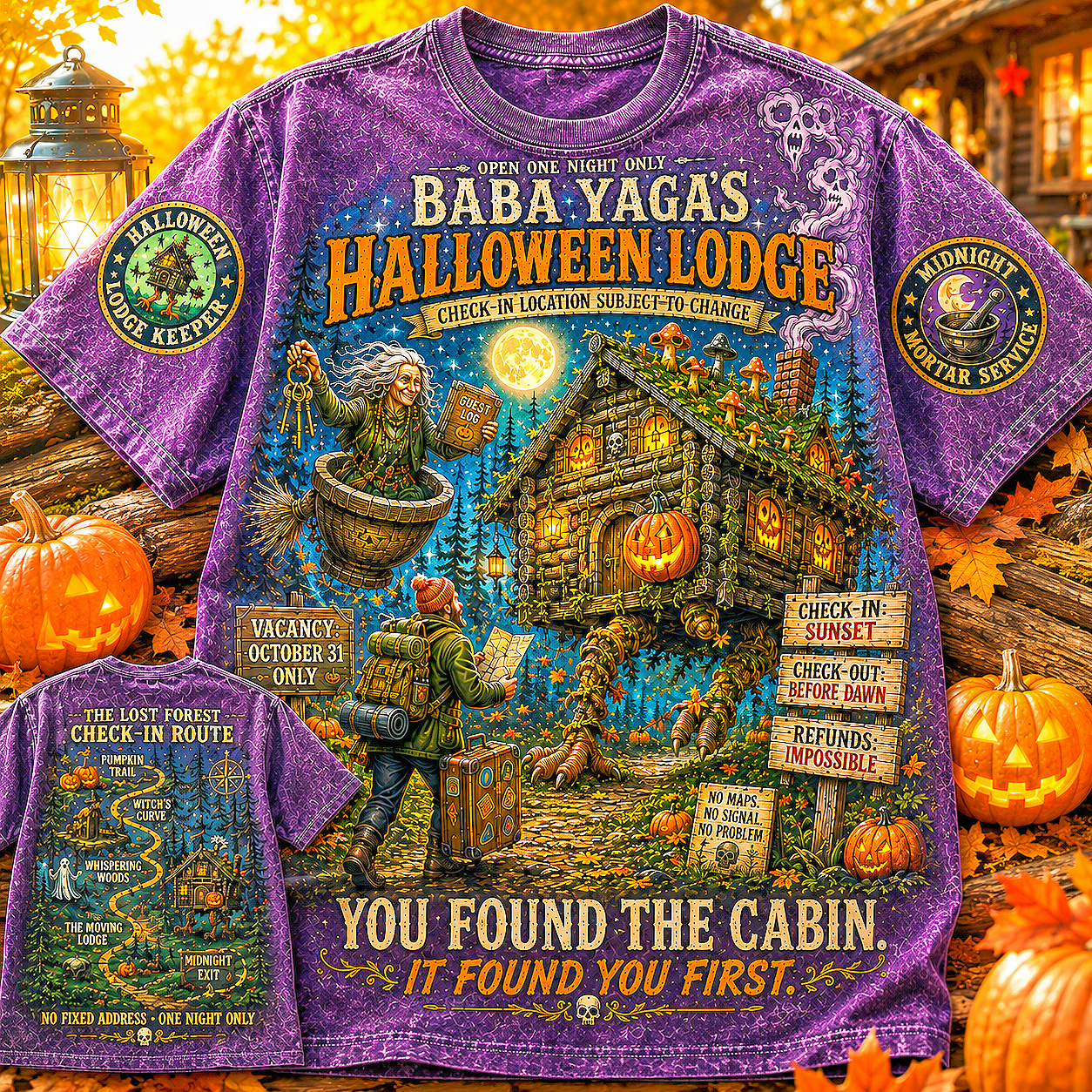 Baba Yaga Halloween Lodge T-Shirt