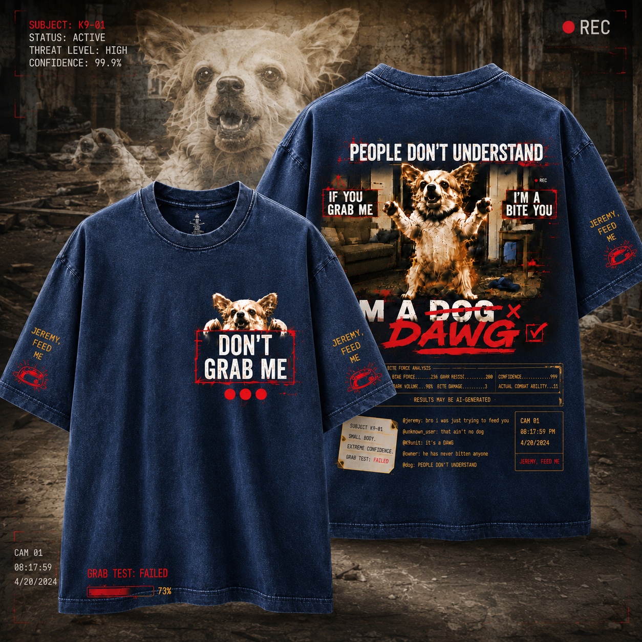 Don’t Grab Me Small Dog Warning T-Shirt
