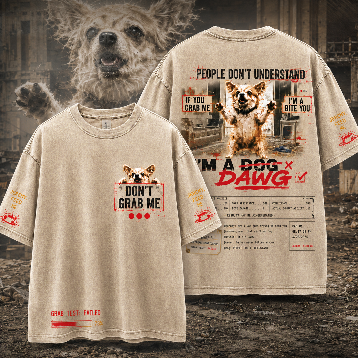 Don’t Grab Me Small Dog Warning T-Shirt