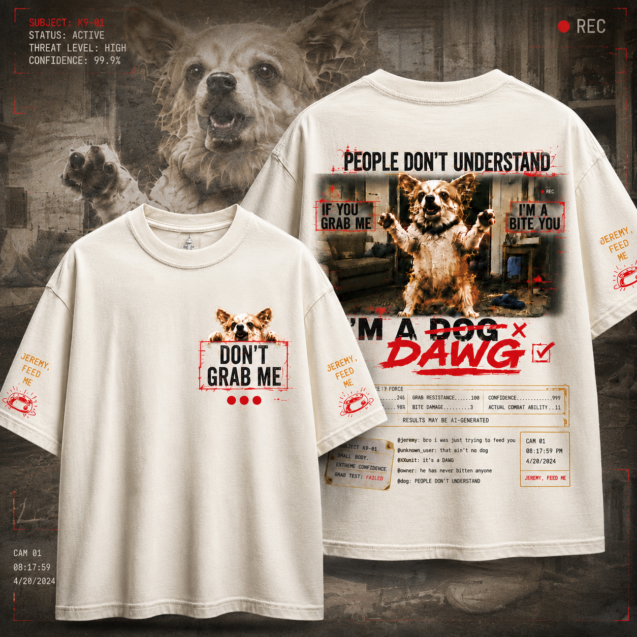 Don’t Grab Me Small Dog Warning T-Shirt