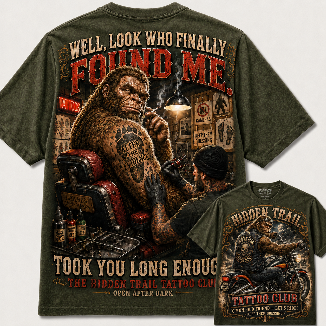 Finally Found Me Bigfoot Tattoo Club Tee