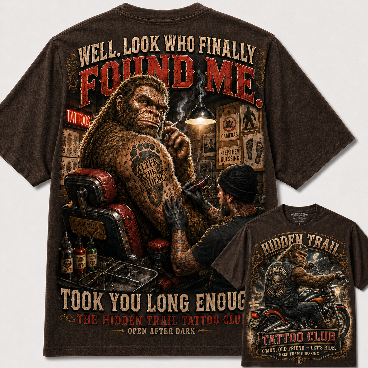 Finally Found Me Bigfoot Tattoo Club Tee
