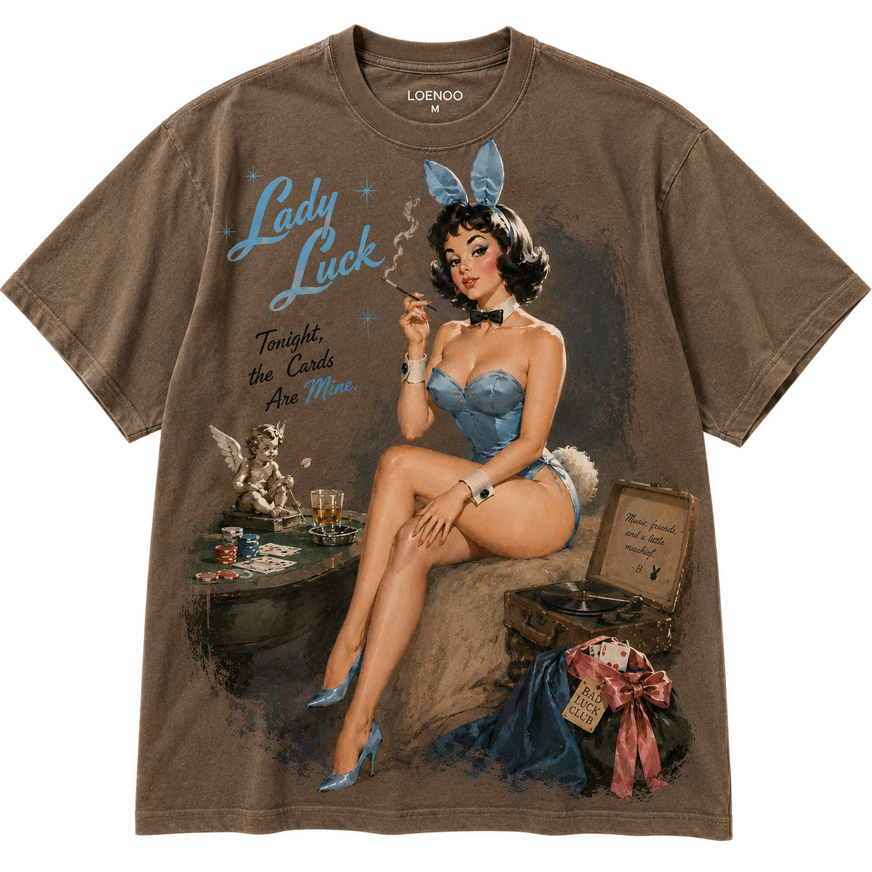 Lady Luck Vintage Pin-Up Graphic Tee